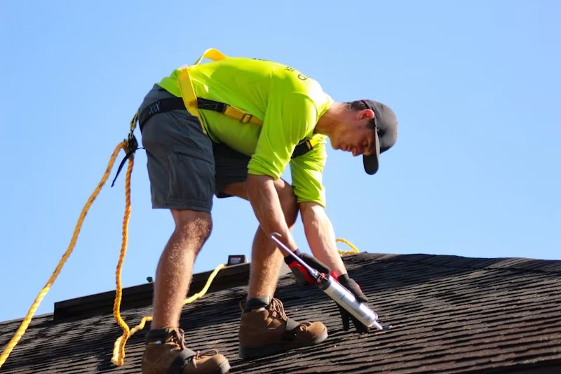 Roofer working on a roof